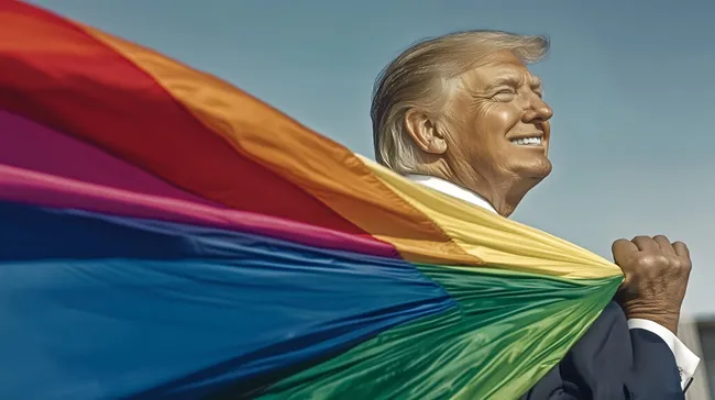 Politischer Wandel symbolisiert durch Regenbogenfarben