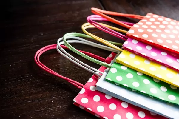 Polka dot paper bags