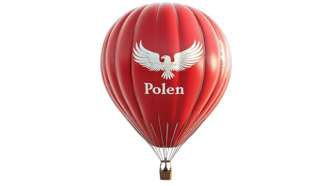 Polnischer Heißluftballon mit Adlerwappen