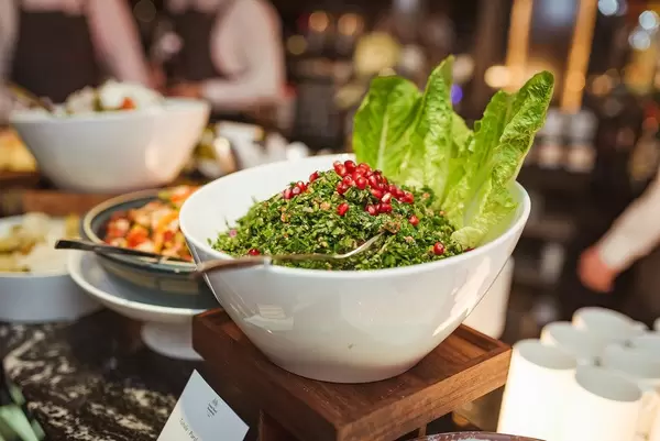 Pomegranate Salad With Greens And Salmon