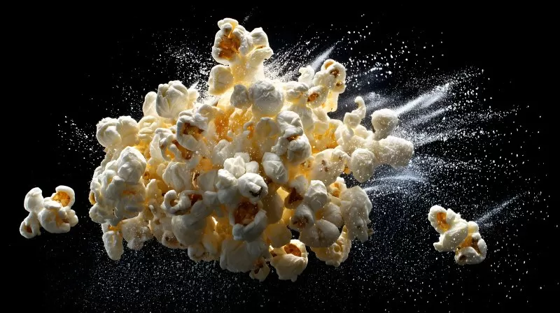 Popcorn Explosion in Luft mit Zucker