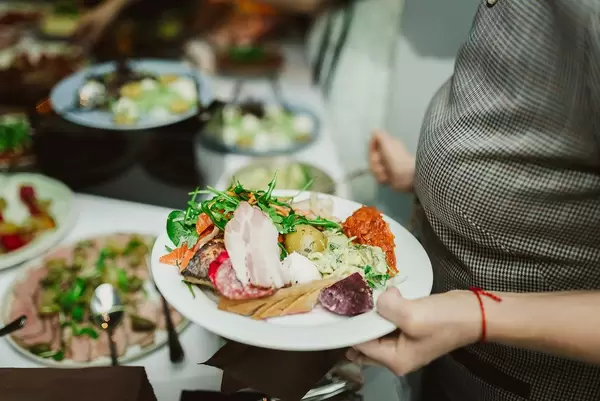 Pork Meat, Vegetable Mix With Salad And Potatoes