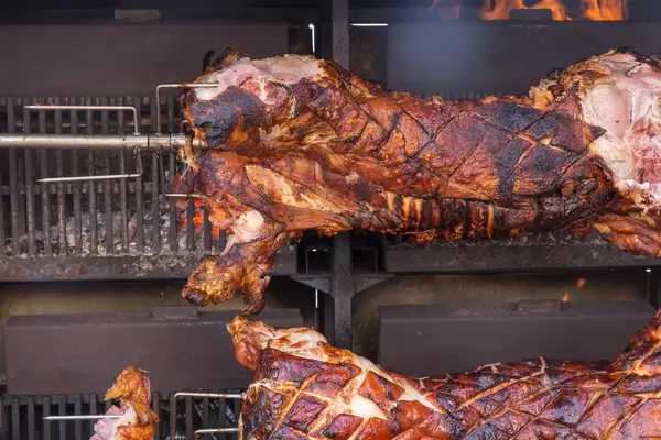 Pork on a spit