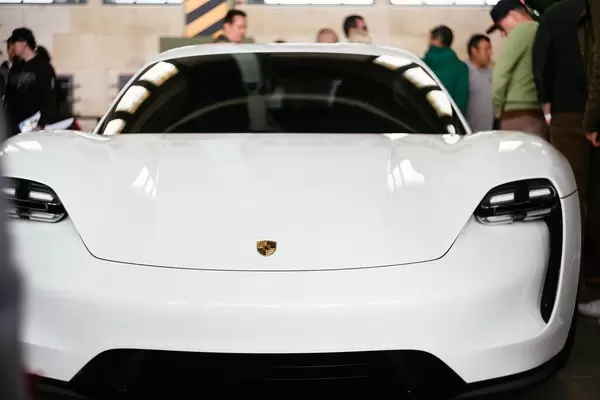 Porsche mission E car at the Formula E exhibition center