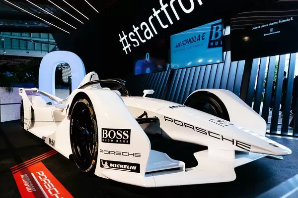 Porsche's future Formula E car, 3/4 view