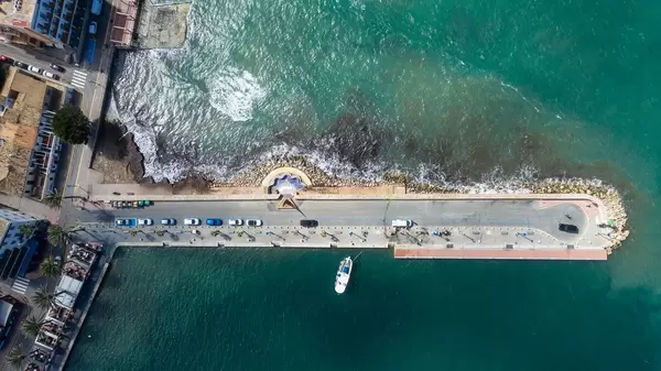 Port Andratx in Puerto de Andraitx, Mallorca aus der Vogelperspektive