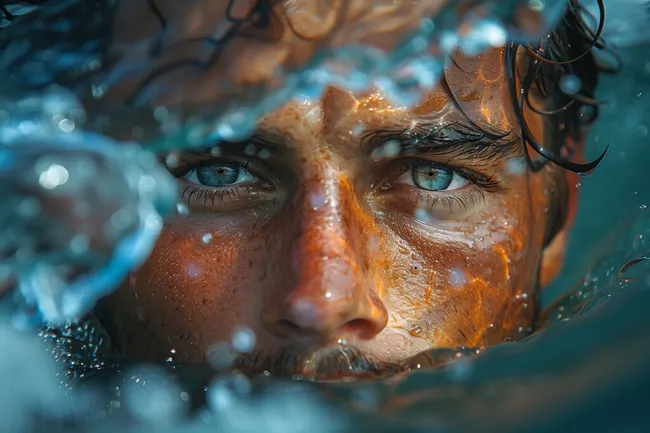 Porträt eines faszinierenden Unterwassermannes