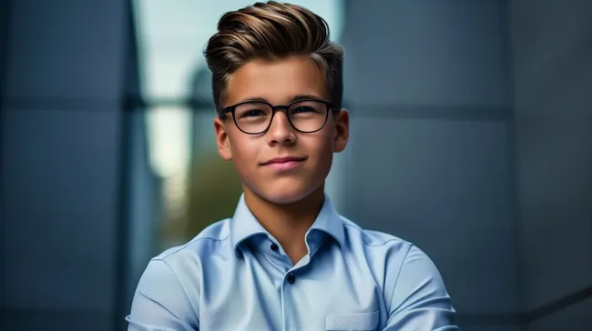 Porträt eines selbstbewussten jungen Mannes in geschäftlicher Kleidung