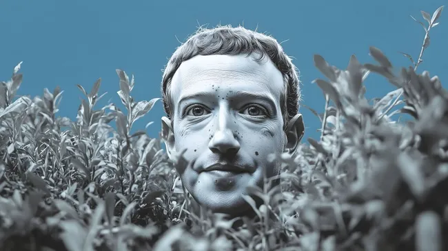 Porträt-Statue eines jungen Mannes hinter Büschen