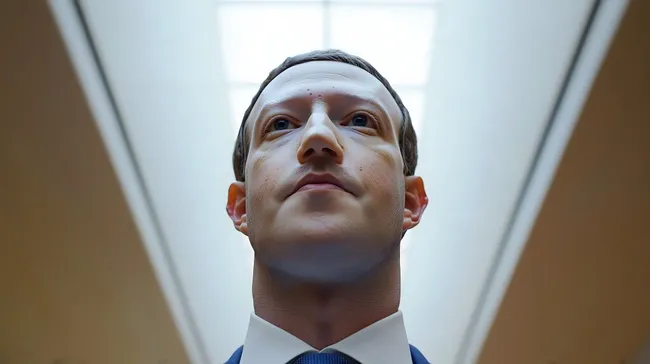 Portraitaufnahme eines Mannes im Anzug von unten