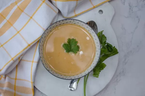 Potato and Leek Soup in a Bowl with Parsley