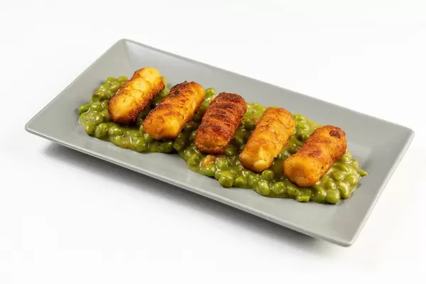 Potato Croquettes with Cooked Green Peas