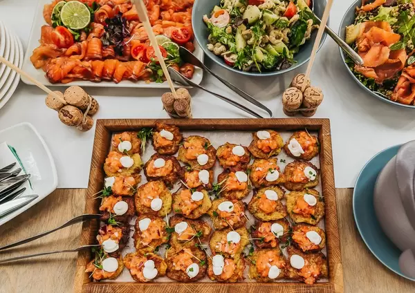 Potatoe pancakes with three dips