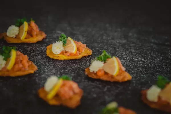 Potatoes pancakes On black background