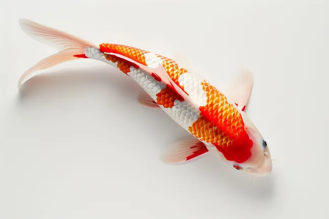 Prachtvoller Koi-Karpfen in leuchtendem Farbspiel