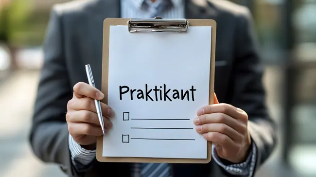 Praktikant mit Klemmbrett - Jobangebot für Studenten