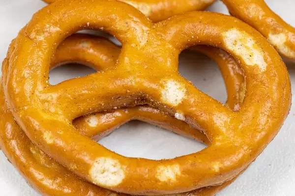 Pretzels in closeup macro image concept