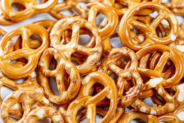Pretzels with beer background
