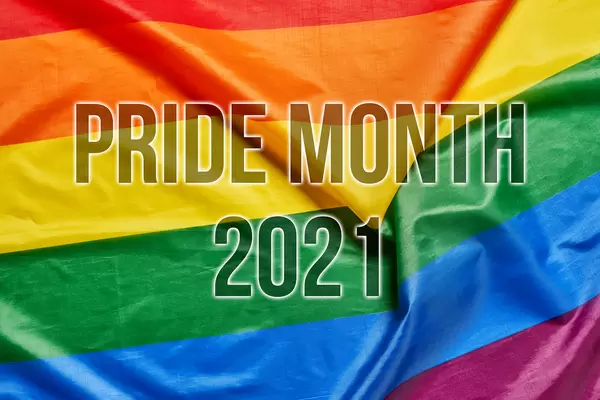 Pride month 2021 on the rainbow flag