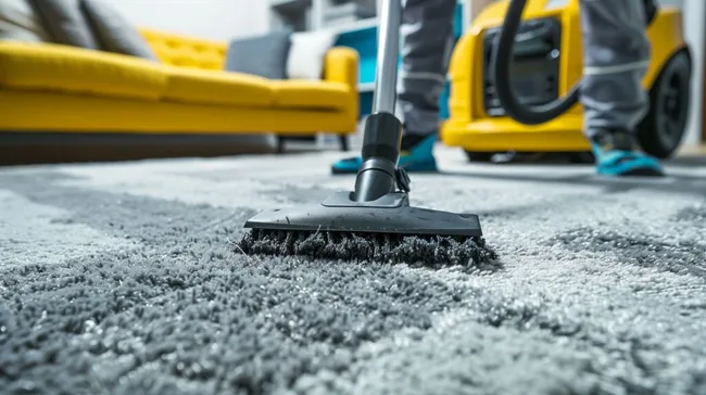 Professionelle Teppichreinigung in moderner Wohnung