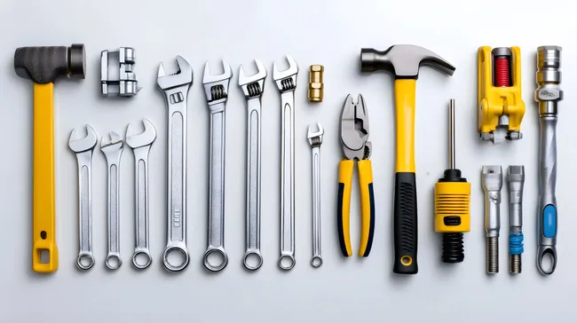 Professionelle Werkzeugsammlung für Reparaturen und Handwerksarbeiten