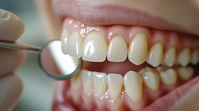 Professionelle Zahnpolitur bei Zahnarztuntersuchung