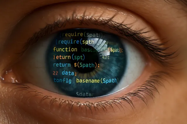 Programmiercode im menschlichen Auge - Digitale Innovation