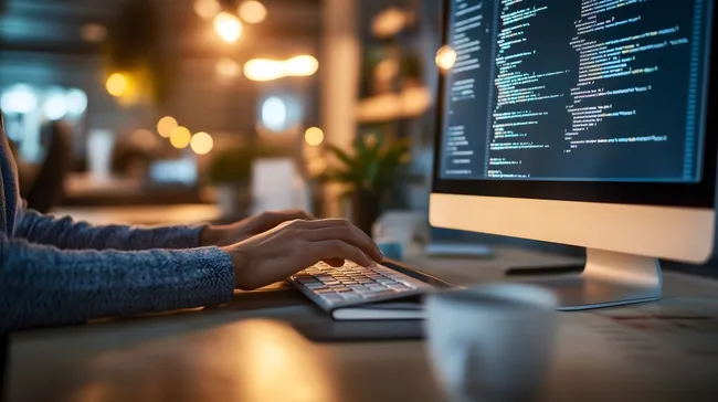 Programmierer arbeitet in moderner Büroumgebung