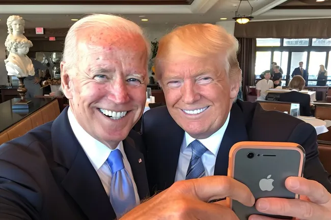 Prominente Politiker lächeln in Selfie-Pose