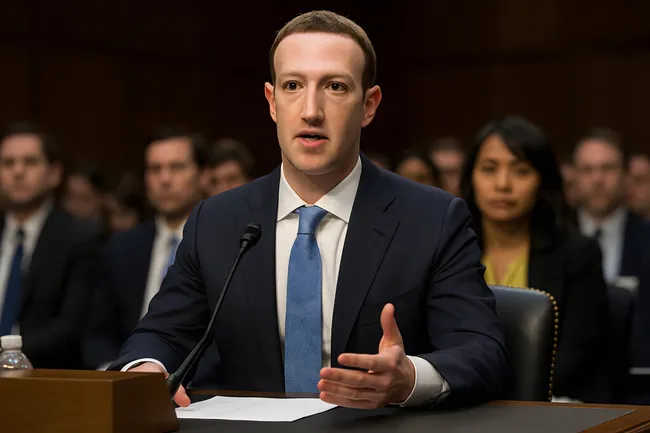 Prominenter Geschäftsmann bei öffentlicher Anhörung