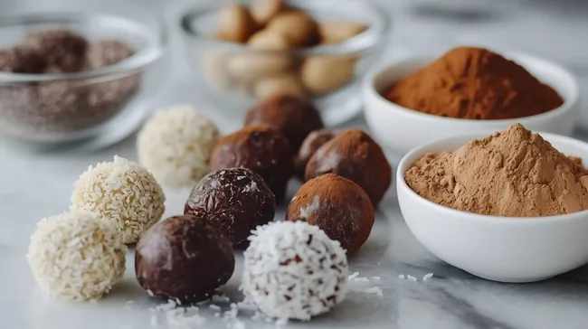 Proteinreicher Energietrüffel-Mix mit Nüssen