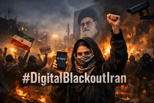 Proteste mit Transparenten und Rauchschwaden in Iran