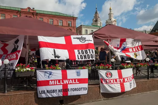 Pub in Moscow occupied by British soccer fans