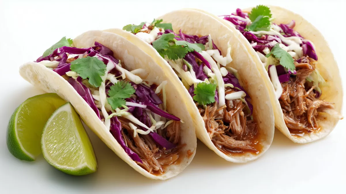 Pulled Pork Tacos mit Slaw und frischem Koriander