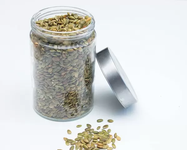 Pumpkin Seeds in a Glass Jar   Flip 2019
