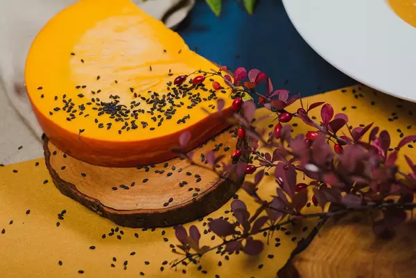 Pumpkin With Small Black Seeds On The Top