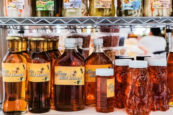 Pure wild honey bottled for consumption