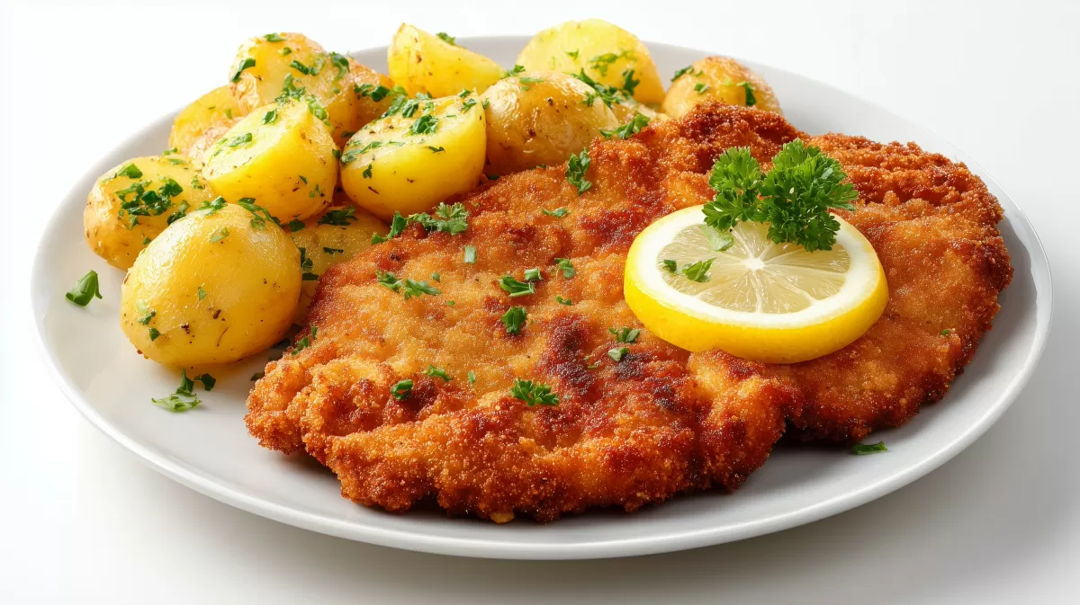 Putenschnitzel Wiener Art food mit Petersilienkartoffeln