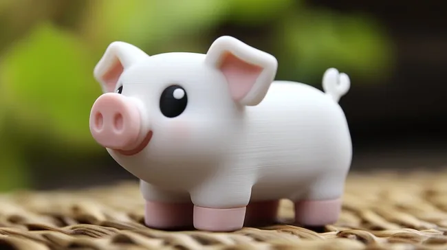 Putziges Sparschwein auf Korbhintergrund