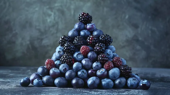 Pyramide aus reifen Beerenfrüchten