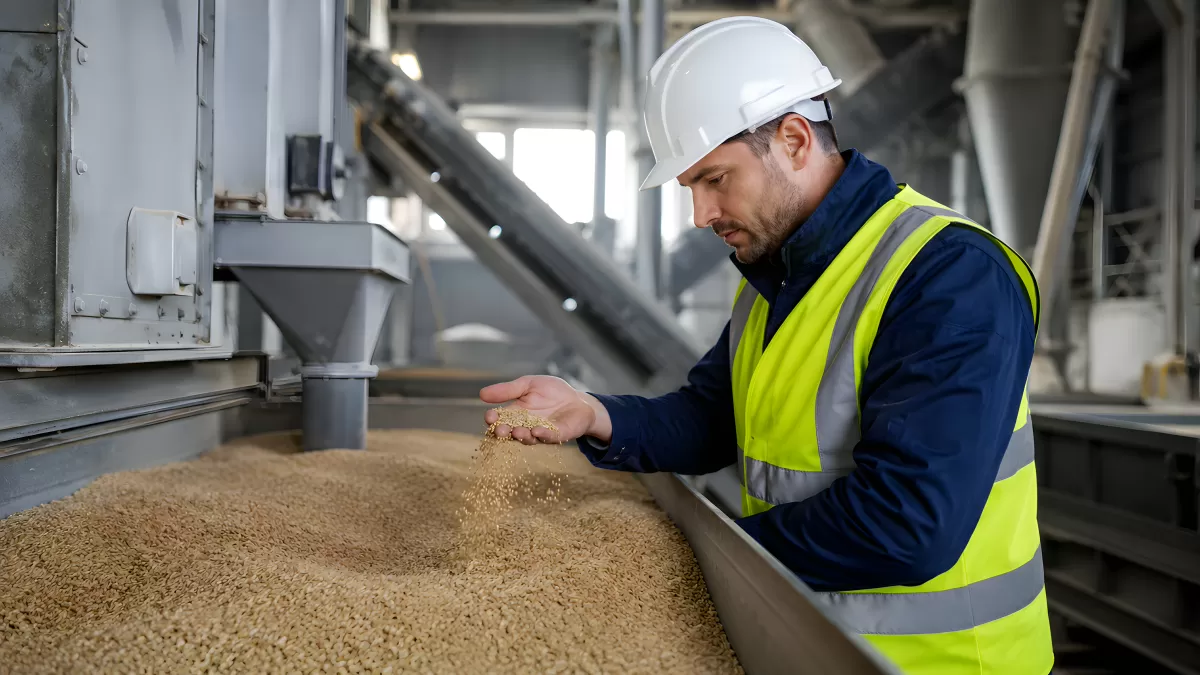Qualitätskontrolle von Getreide in einer modernen Mühle