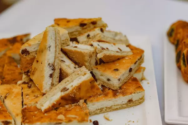 Quarkkuchen als Nachtisch