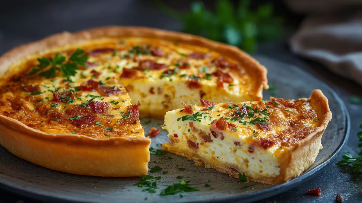 Quiche Lorraine der Klassiker mit Speck und Kräutern