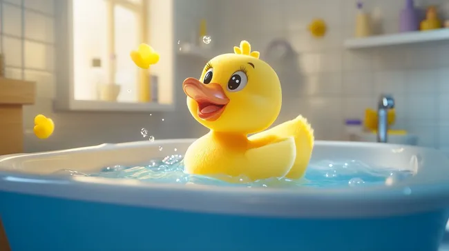 Quietschende Badeente mit Wasserspritzkern