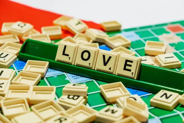 "Love" word on scrabble