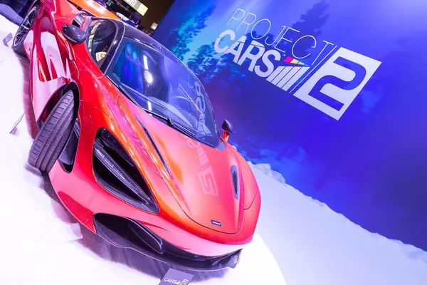 Racing car at the Project CARS 2 booth - Gamescom 2017, Cologne