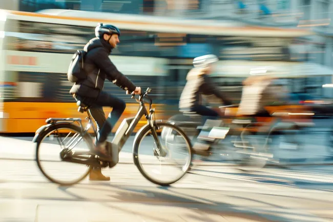 Radfahrer in der Großstadt