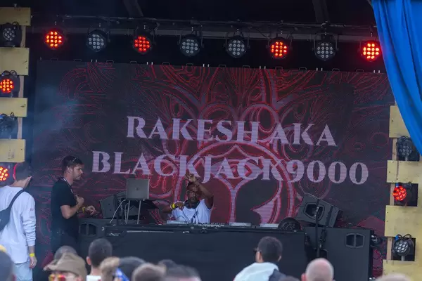 Rakesh aka Blackjack9000 playing music at Tomorrowland festival in Belgium