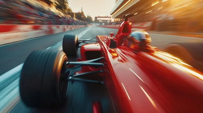 Rasanter Formel-1-Rennwagen auf der Rennstrecke