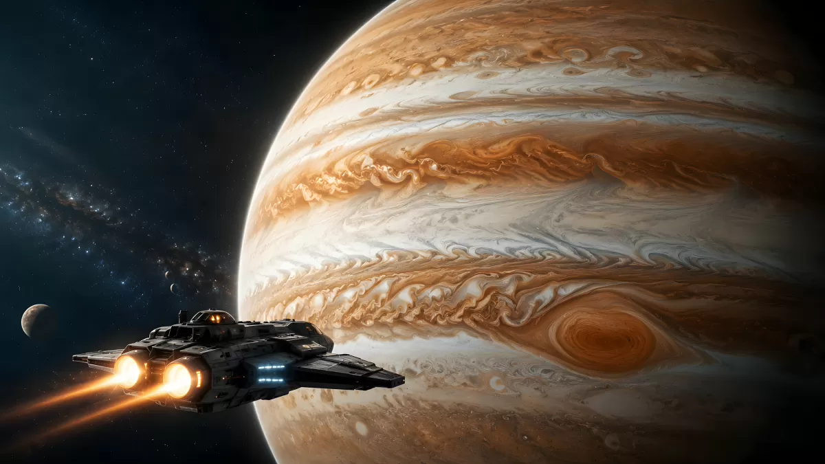 Raumschiff nähert sich dem Großen Roten Fleck des Jupiters